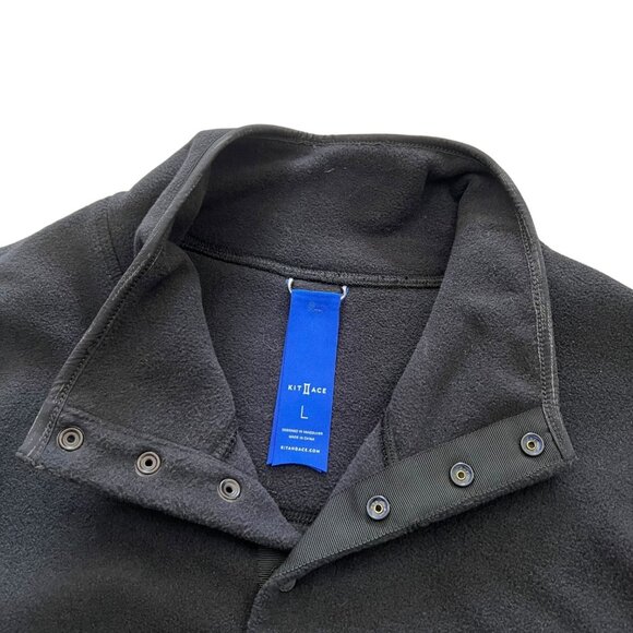 Kit‎ & Ace Mens 1/4 Snap Fleece Black Size Large Outdoor Hiking Athleisure - Picture 5 of 8